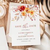 Elegante Eenvoudige Waterverf Bloemen Fall Wedding Save The Date