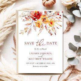 Elegante Eenvoudige Waterverf Bloemen Fall Wedding Save The Date