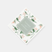 Elegante eenvoudige Waterverf bloemenbruiloft Servet (Hoek)