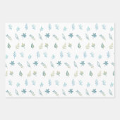 Elegante eenvoudige waterverf botanische baby blau inpakpapier vel (Voorkant 2)
