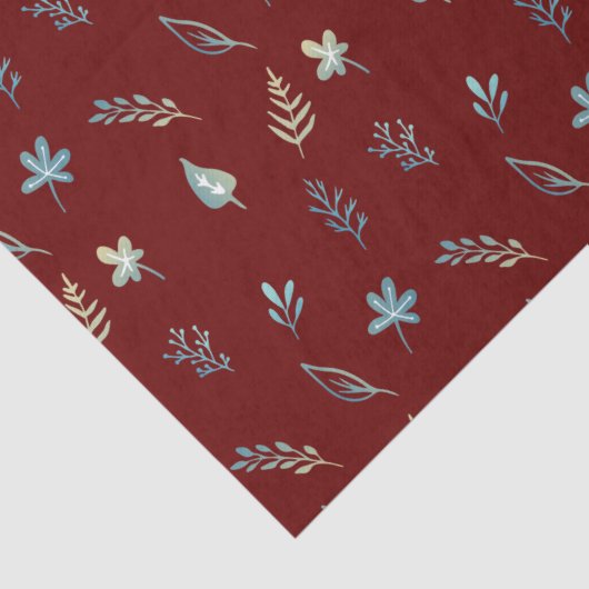 Elegante eenvoudige waterverf botanische baby blau tissuepapier (Detail)