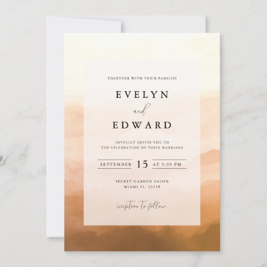 Elegante Eenvoudige Waterverf Fall Wedding Boho Kaart (Voorkant)