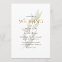 Elegante Eenvoudige Waterverf Groene Blad Modern