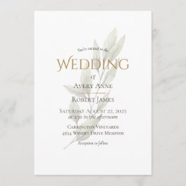 Elegante Eenvoudige Waterverf Groene Blad Modern Kaart