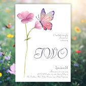 Elegante Eenvoudige Waterverf Vlinder 2e Verjaarda Kaart