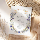 Elegante eenvoudige Wildflower bruiloft Kaart