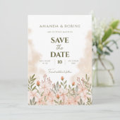 Elegante eenvoudige Wildflower bruiloft Save The Date (Staand voorkant)