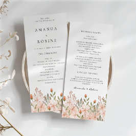 Elegante eenvoudige Wildflower Wedding Programma's
