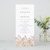 Elegante eenvoudige Wildflower Wedding Programma's (Staand voorkant)