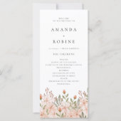 Elegante eenvoudige Wildflower Wedding Programma's (Voorkant)