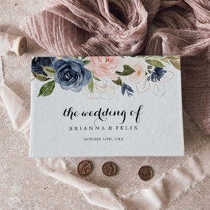 Elegante eenvoudige winter bloemenkalligrafie brui gastenboek