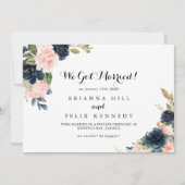 Elegante eenvoudige winter bloemenkalligrafie Elop Aankondiging (Voorkant)