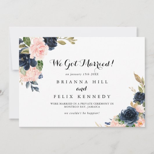 Elegante eenvoudige winter bloemenkalligrafie Elop Aankondiging (Voorkant)