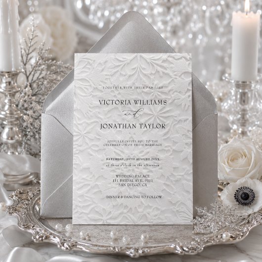 Elegante eenvoudige winter bruiloft uitnodiging