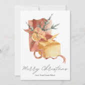 Elegante Eenvoudige Winter Sinaasappel Geschenk Ke Feestdagenkaart (Voorkant)