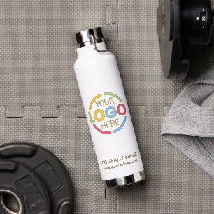 Elegante Eenvoudige Wit Goud Bedrijf Business Logo Waterfles
