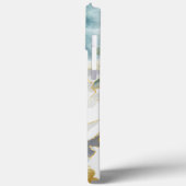 Elegante Eenvoudige Witte Bloem Luxe Gouden Waterv Case-Mate iPhone Case (Achterkant / Links)
