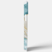 Elegante Eenvoudige Witte Bloem Luxe Gouden Waterv Case-Mate iPhone Case (Achterkant / Rechts)