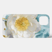 Elegante Eenvoudige Witte Bloem Luxe Gouden Waterv Case-Mate iPhone Case (Achterkant (horizontaal))