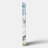 Elegante Eenvoudige Witte Bloem Luxe Gouden Waterv Case-Mate iPhone Case (Achterkant / Links)
