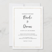 Elegante eenvoudige witte gouden minimalistische b kaart (Voorkant)