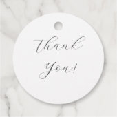 Elegante Eenvoudige Witte Grijze Monogram Huwelijk Bedankjes Labels (Achterkant)