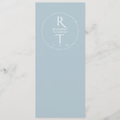 Elegante Eenvoudige Witte Grijze Monogram Huwelijk Menu (Voorkant)