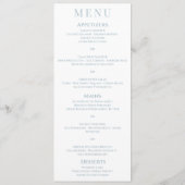Elegante Eenvoudige Witte Grijze Monogram Huwelijk Menu (Achterkant)