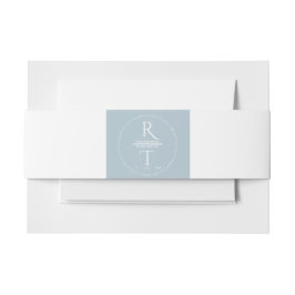 Elegante Eenvoudige Witte Grijze Monogram Huwelijk Uitnodigingen Wikkel