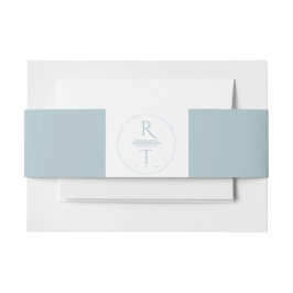 Elegante Eenvoudige Witte Grijze Monogram Huwelijk Uitnodigingen Wikkel