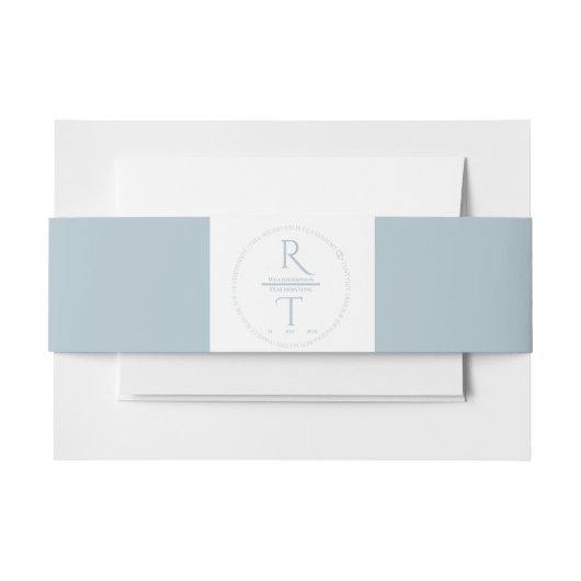 Elegante Eenvoudige Witte Grijze Monogram Huwelijk Uitnodigingen Wikkel (Voorkant Voorbeeld)