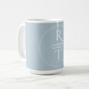 Elegante eenvoudige witte grijze script bruiloft koffiemok