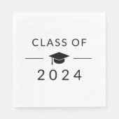 Elegante Eenvoudige Witte Klasse 2025 Afstudeerfee Servet (Voorkant)