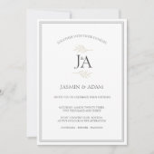 Elegante eenvoudige witte klassieke Initialen brui Kaart (Voorkant)