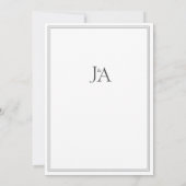 Elegante eenvoudige witte klassieke Initialen brui Kaart (Achterkant)