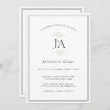 Elegante eenvoudige witte klassieke Initialen brui