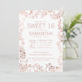 Elegante Eenvoudige Witte Roos Goud Bloemen Zoet 1 Kaart (Staand voorkant)