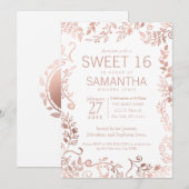 Elegante Eenvoudige Witte Roos Goud Bloemen Zoet 1 Kaart (Voorkant / Achterkant)