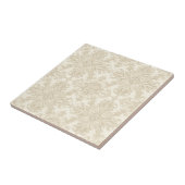 Elegante Eenvoudige Zachte Beige Damast Tegeltje (Zijkant)