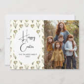 Elegante Eenvoudige Zoete lente bloemige Paas Port Feestdagenkaart (Voorkant)