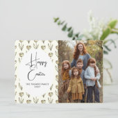 Elegante Eenvoudige Zoete lente bloemige Paas Port Feestdagenkaart (Staand voorkant)