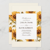 Elegante eenvoudige zonnebloem kaart (Voorkant / Achterkant)