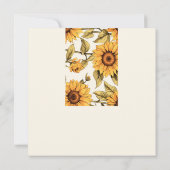 Elegante eenvoudige zonnebloem save the date (Achterkant)