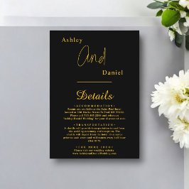 Elegante eenvoudige zwart en goud moderne chique b informatiekaartje