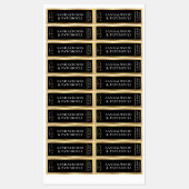 Elegante Eenvoudige Zwart & Goud Tamper Proof Cand Labels (Vel)