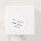 Elegante eenvoudige zwart-wit bruiloft dank u bedankjes labels (In situ)