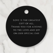 Elegante eenvoudige zwart-wit bruiloft dank u bedankjes labels (Achterkant)