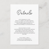 Elegante eenvoudige zwart-wit chique moderne bruil informatiekaartje (Voorkant)