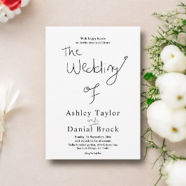 Elegante eenvoudige zwart-wit chique moderne bruil kaart