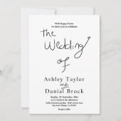 Elegante eenvoudige zwart-wit chique moderne bruil kaart (Voorkant)